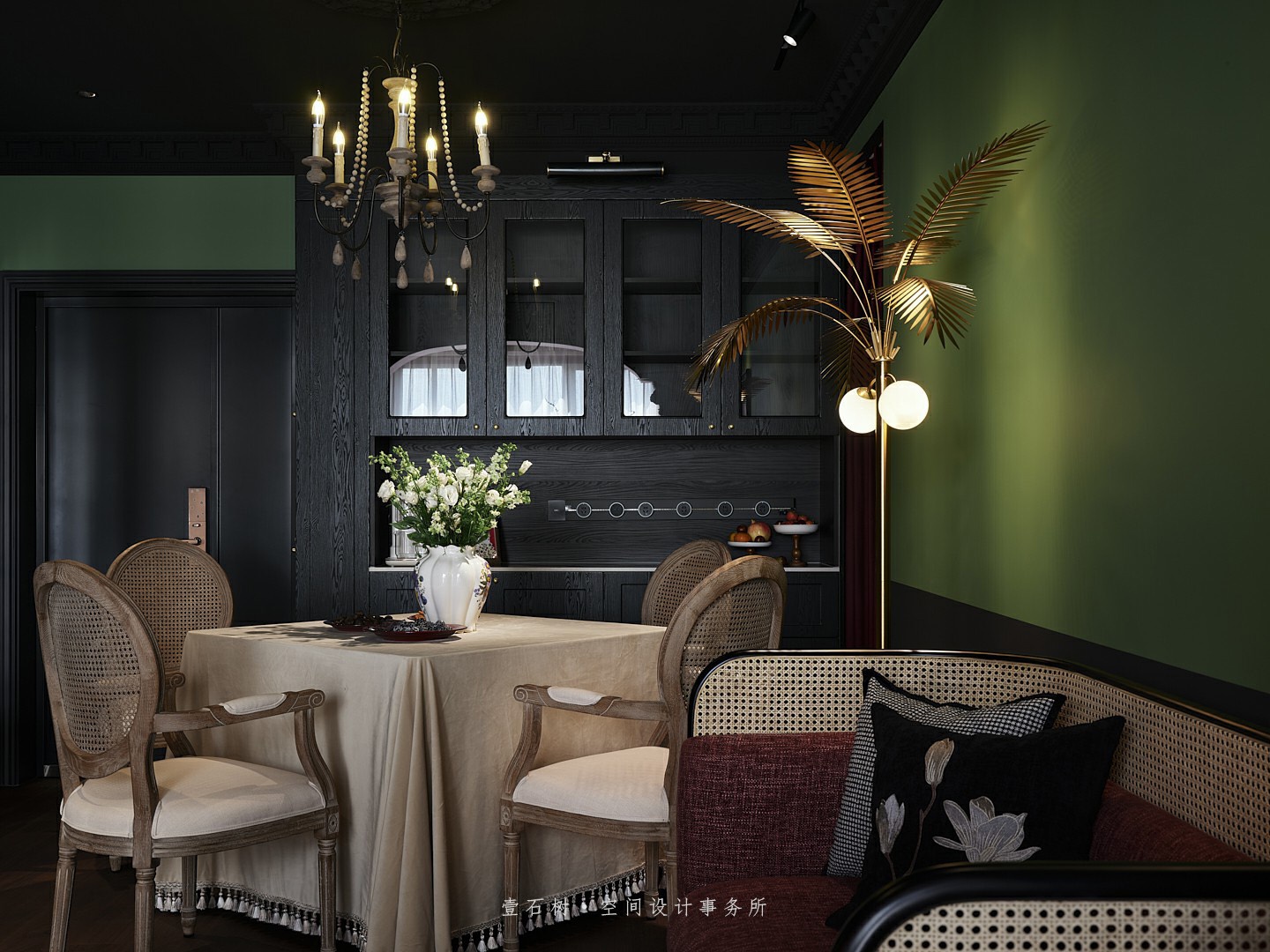 荣誉花园复古风格设计丨壹石樹空间设计事务所-45
