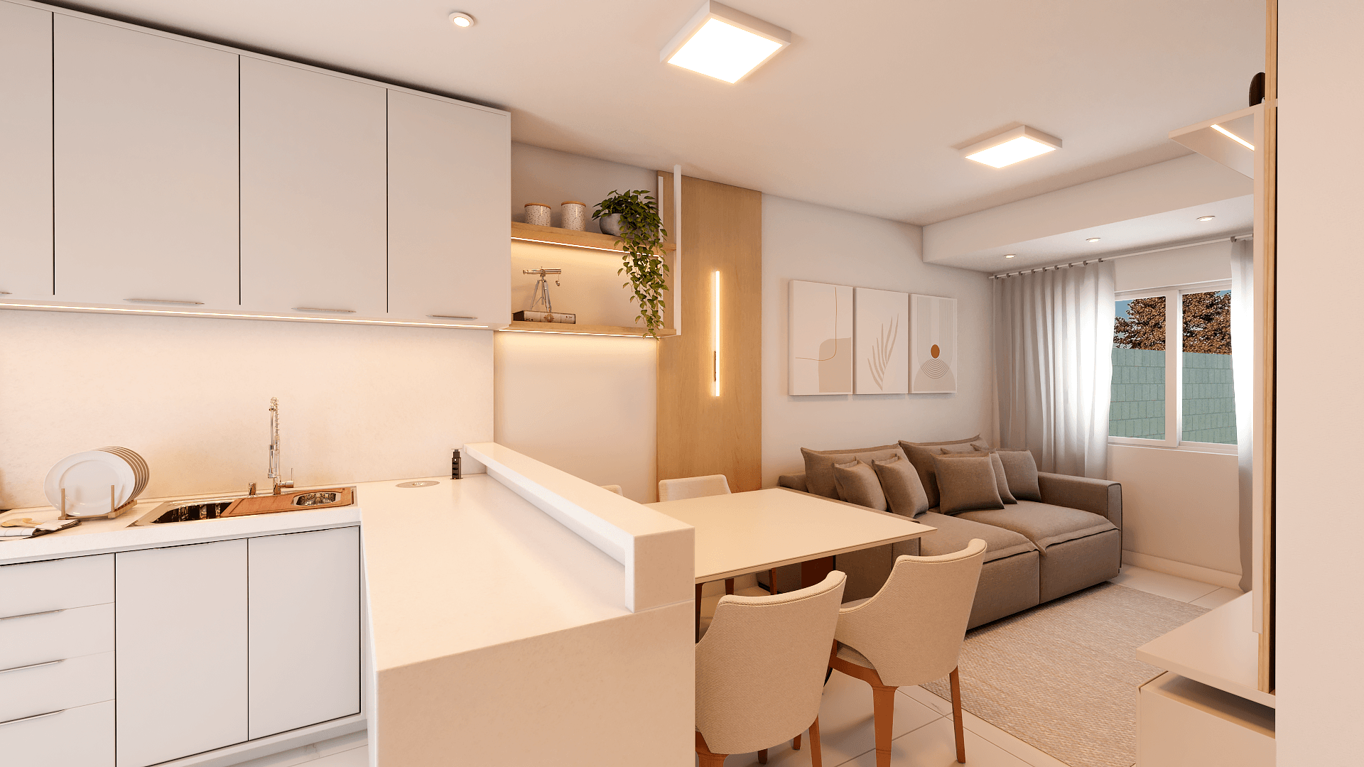 客厅和厨房丨Arquiteta Suzi Cristini-3