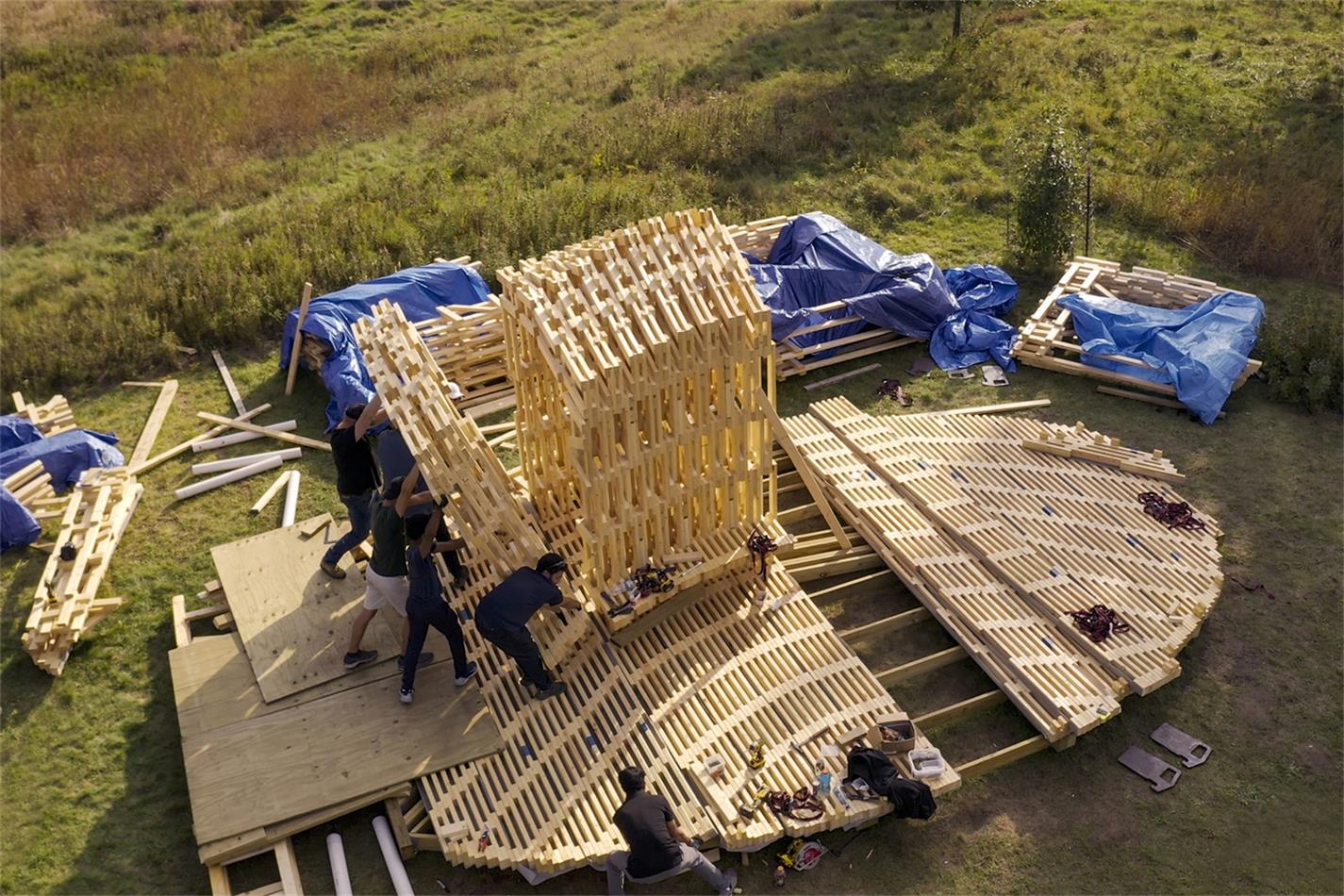 工业机器人打造可持续发展和低碳建筑前景的木质艺术装置设计 - 戈者设计 | 戈者设计-24