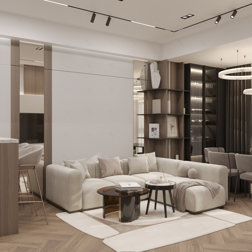 开放式概念起居与厨房空间设计丨亚美尼亚-7