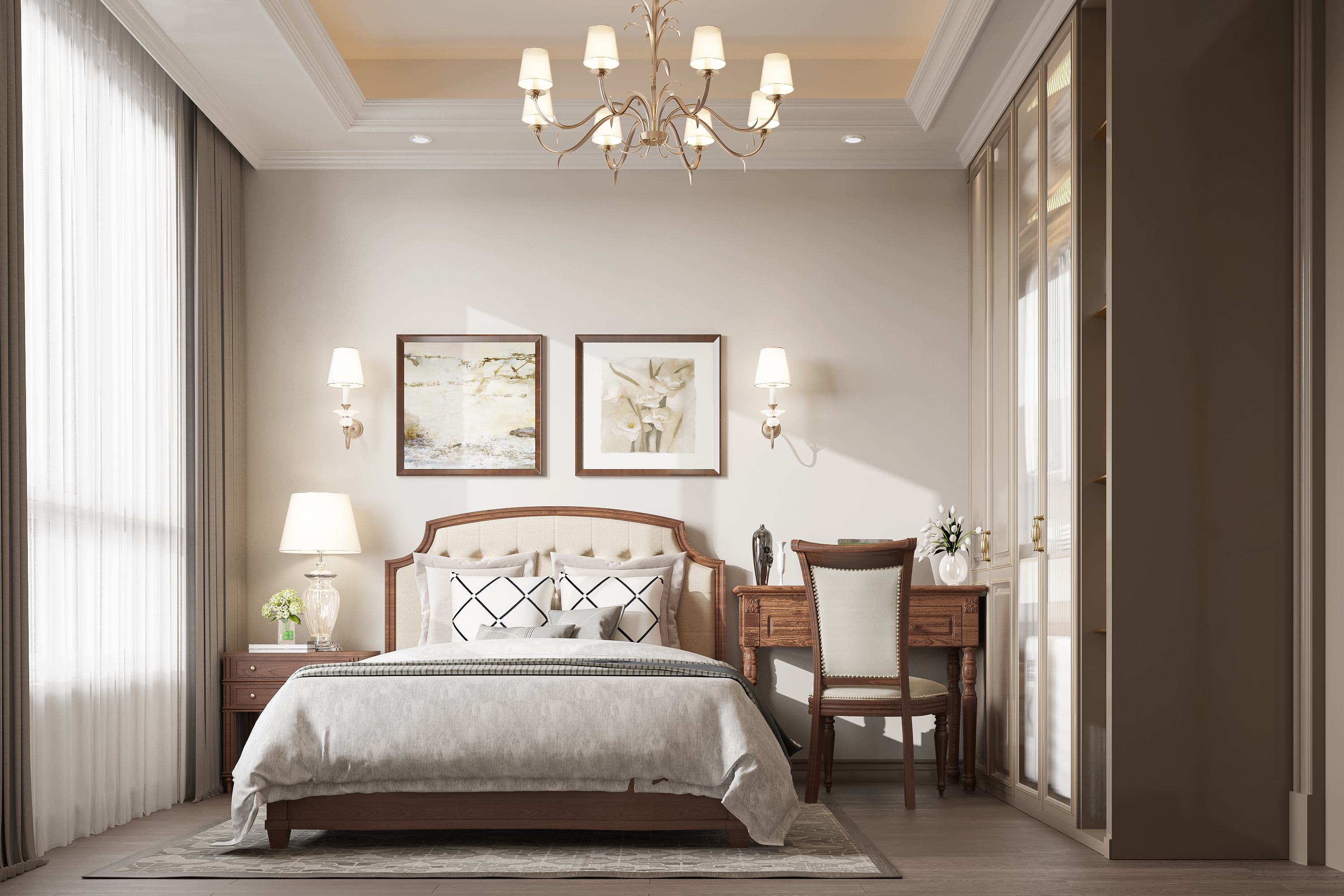 简美客餐厅卧室  效果图表现-16