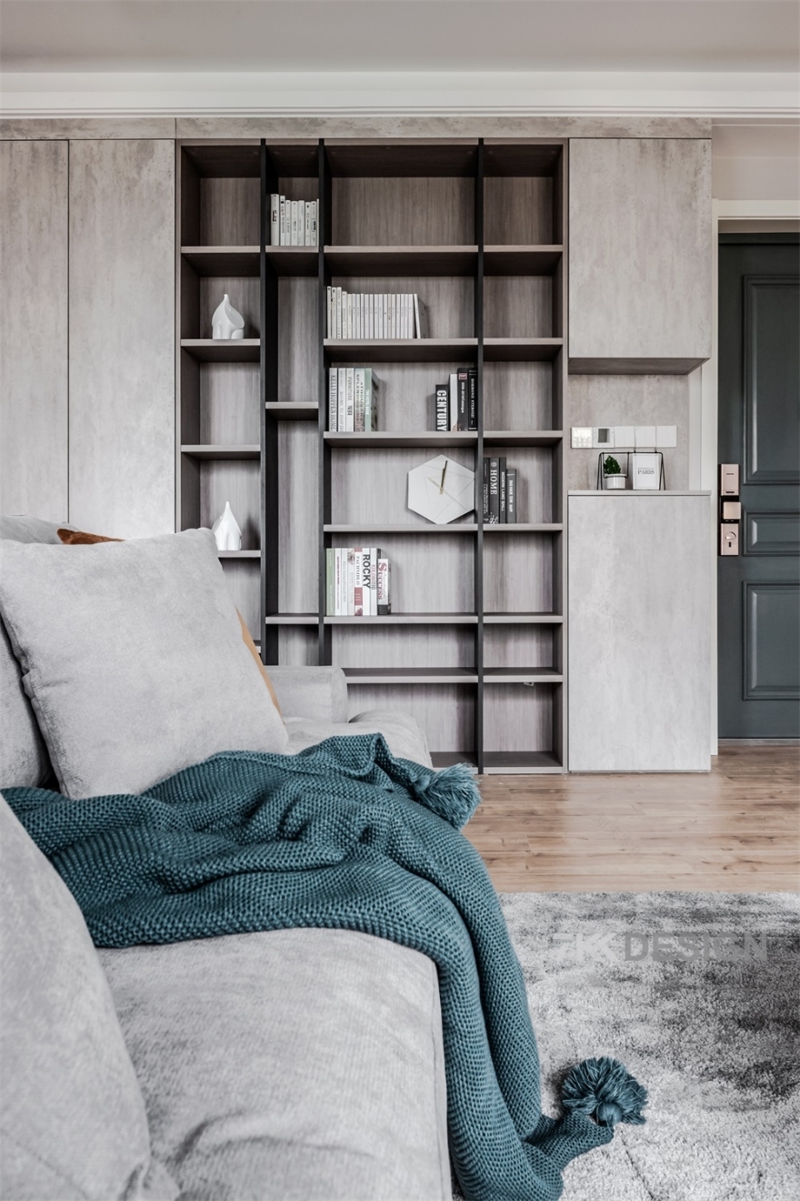 黑白灰工业风的精装房改造-44