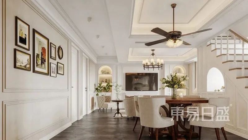 三居室简约美式风格｜复古浪漫  恬静淡雅-29