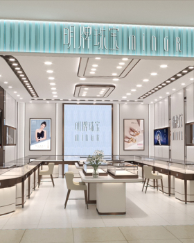 效果图施工图！商业空间珠宝店，门头，工装办公室家装