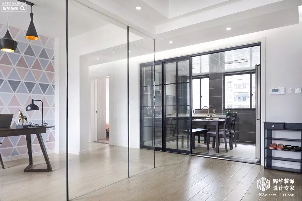 金世名园 100m²北欧风格装修 | 通透式书房、餐厨一体、空间尽收眼底-62