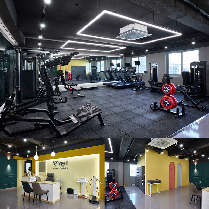 “韩国 YFIT 健身中心，色彩斑斓的室内设计引人注目”-1