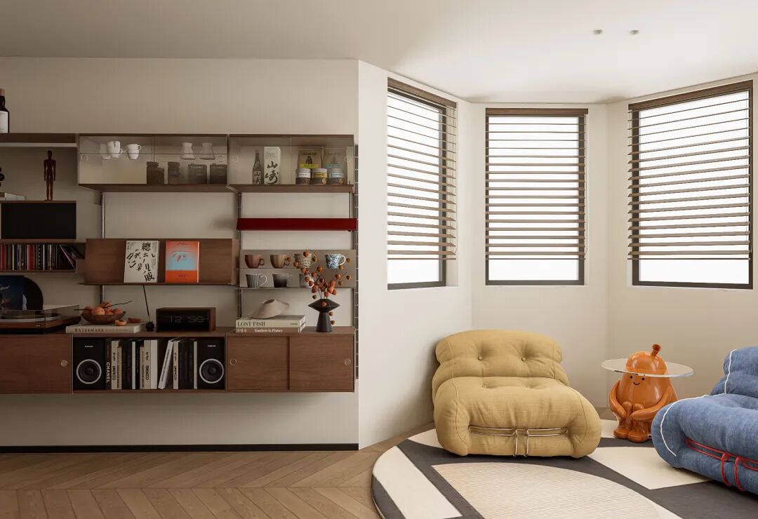 假设概念|《旋境》132㎡中古包斯豪复式，用色彩碰撞高级的艺术-8