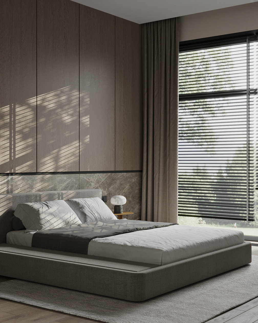 胡桃木与黄色打造的优雅空间-17