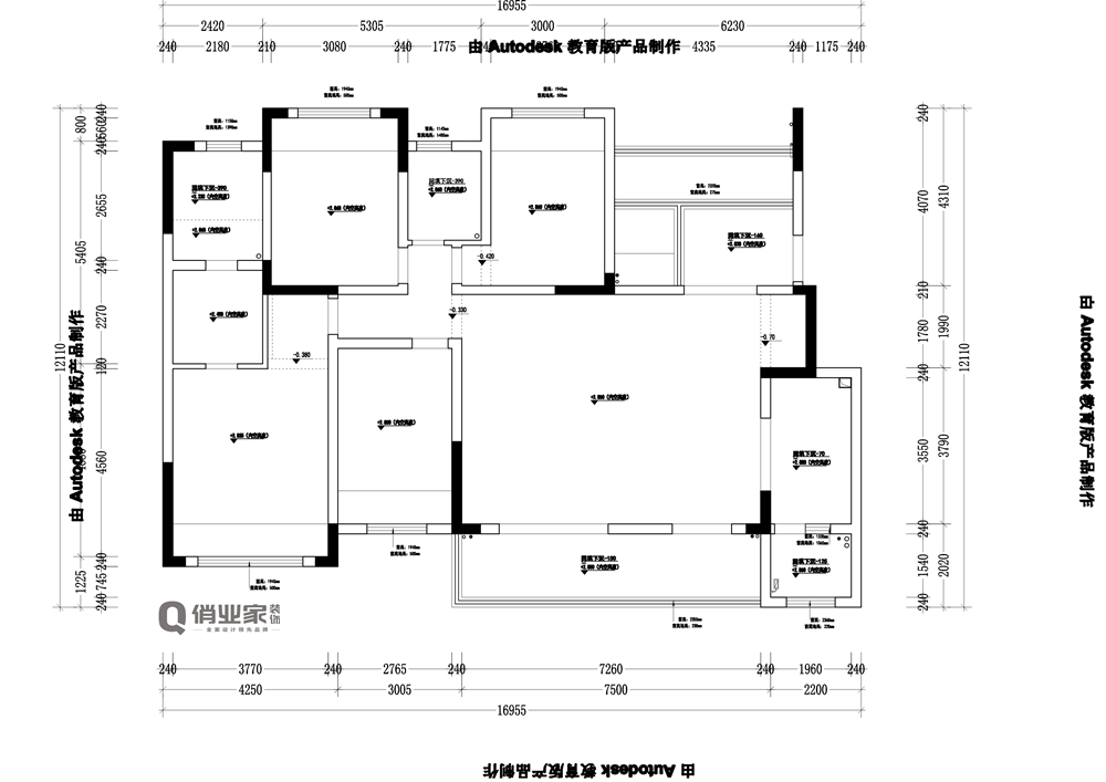 重庆融创国博城·莱蒙香榭 4 房现代风格装修案例-12