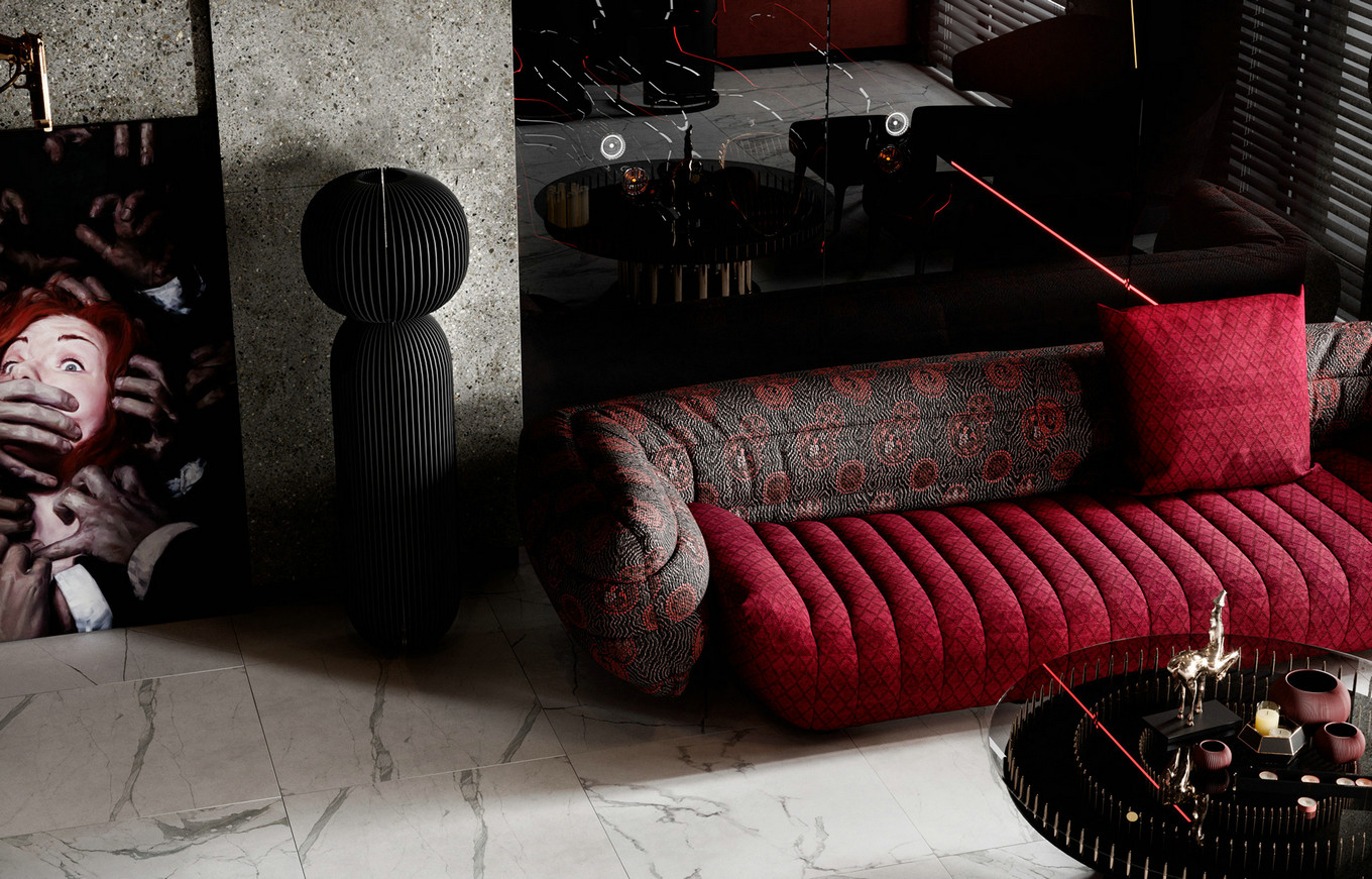 黑红色系遇上黄铜装饰，超炫的效果展示-7