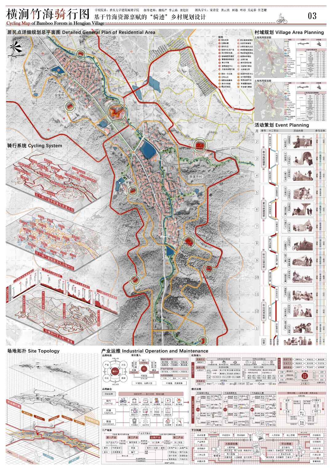 重大大三超强“建筑+城规”组合获大学生乡村规划竞赛最佳创意+二等奖！格局打开！乡村振兴巧妙代入“竹海骑行”理念，感知立体景观变化-29
