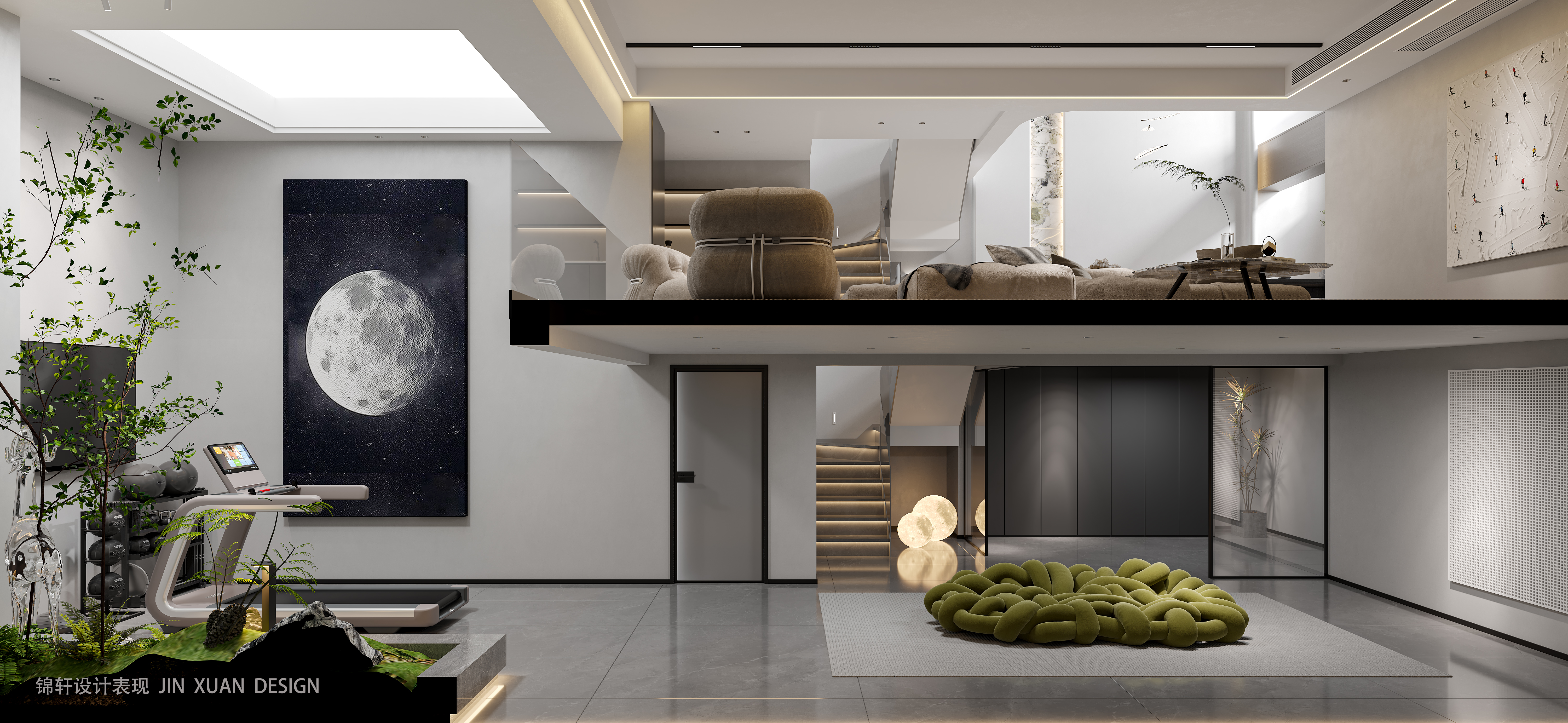 别墅高级现代设计丨中国合肥丨锦轩设计表现-3