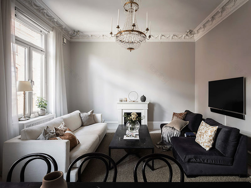 瑞典 73 平米优雅黑白公寓,设计灵感来自经典元素-4