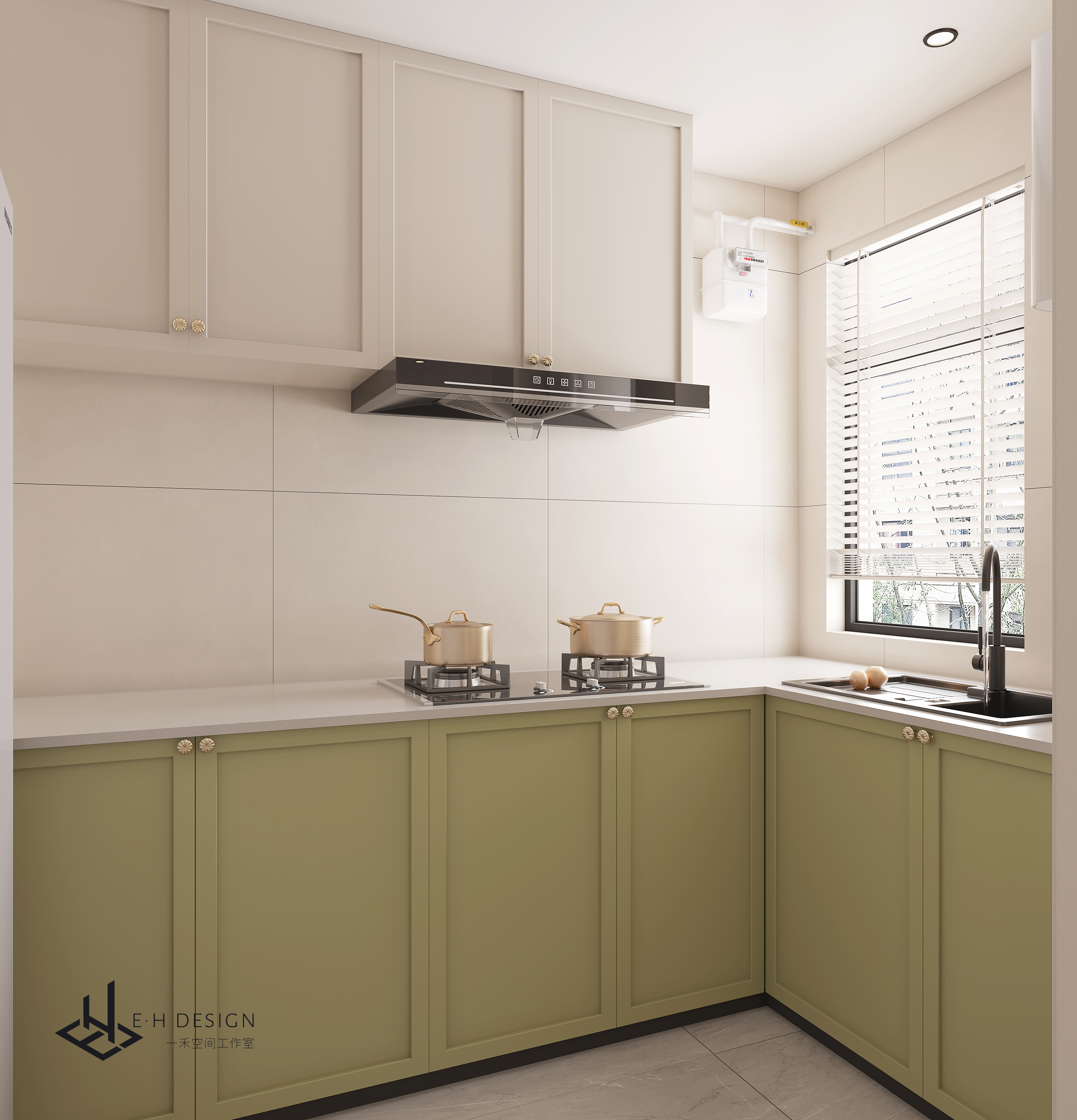 西安《西航社区》轻奶油风室内设计丨中国西安丨壹禾墨影空间设计-9