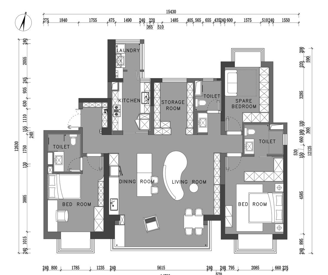 柔和配色丨精装房改造丨四室-14