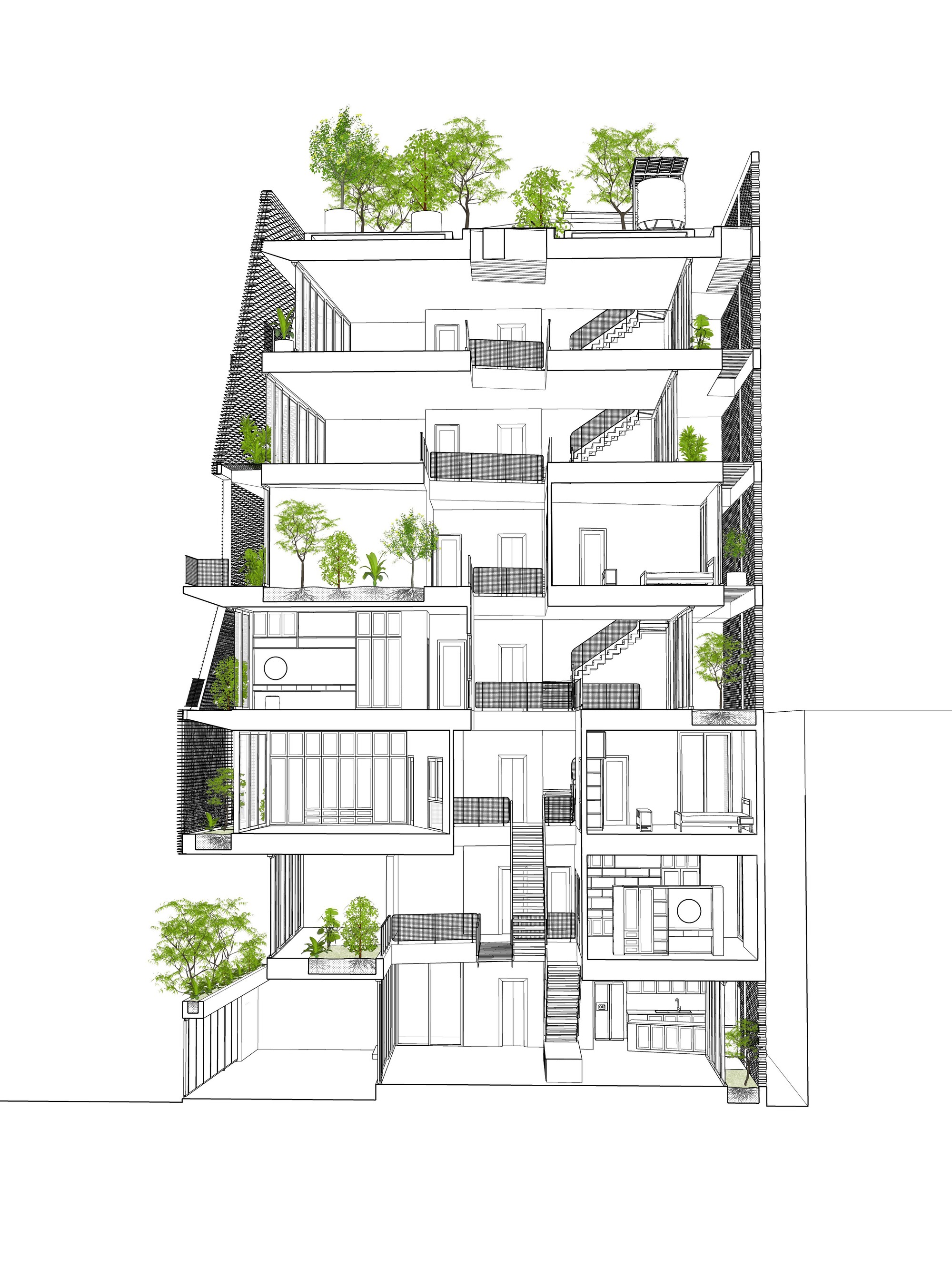 热带风情；热带律动（二者在不同语境中均可准确表意，若仅选一个，可根据具体语境选择热带风情） 丨越南河内丨H&P Architects-23