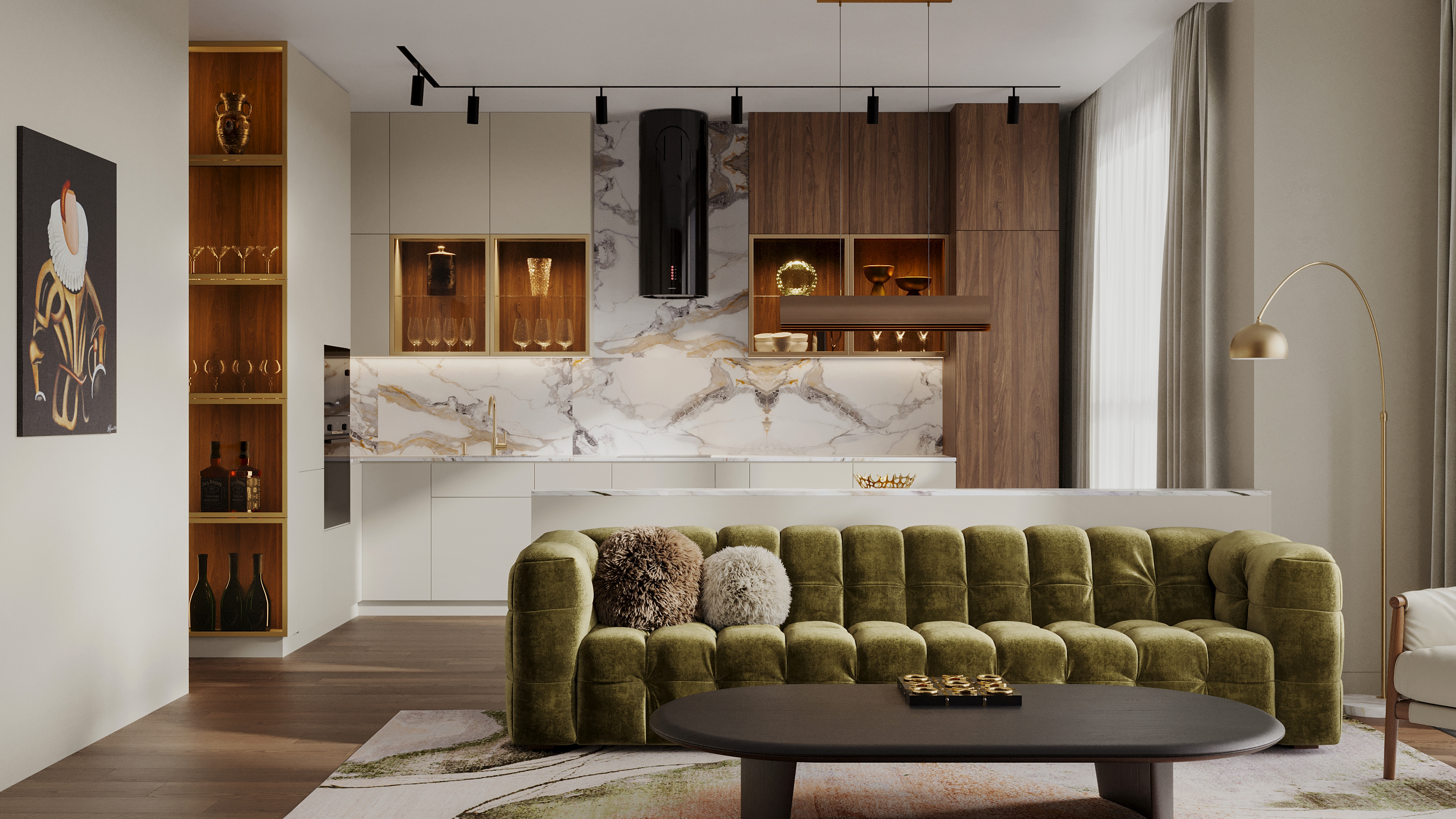 3D Визуализация гостиной-1