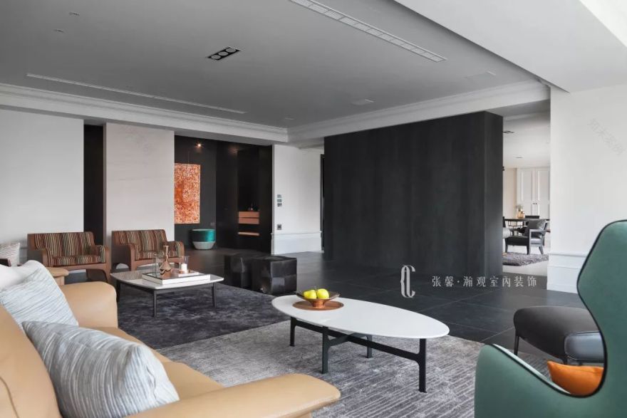 【空间故事】363㎡,空中飞人的暖对比个性宅-12