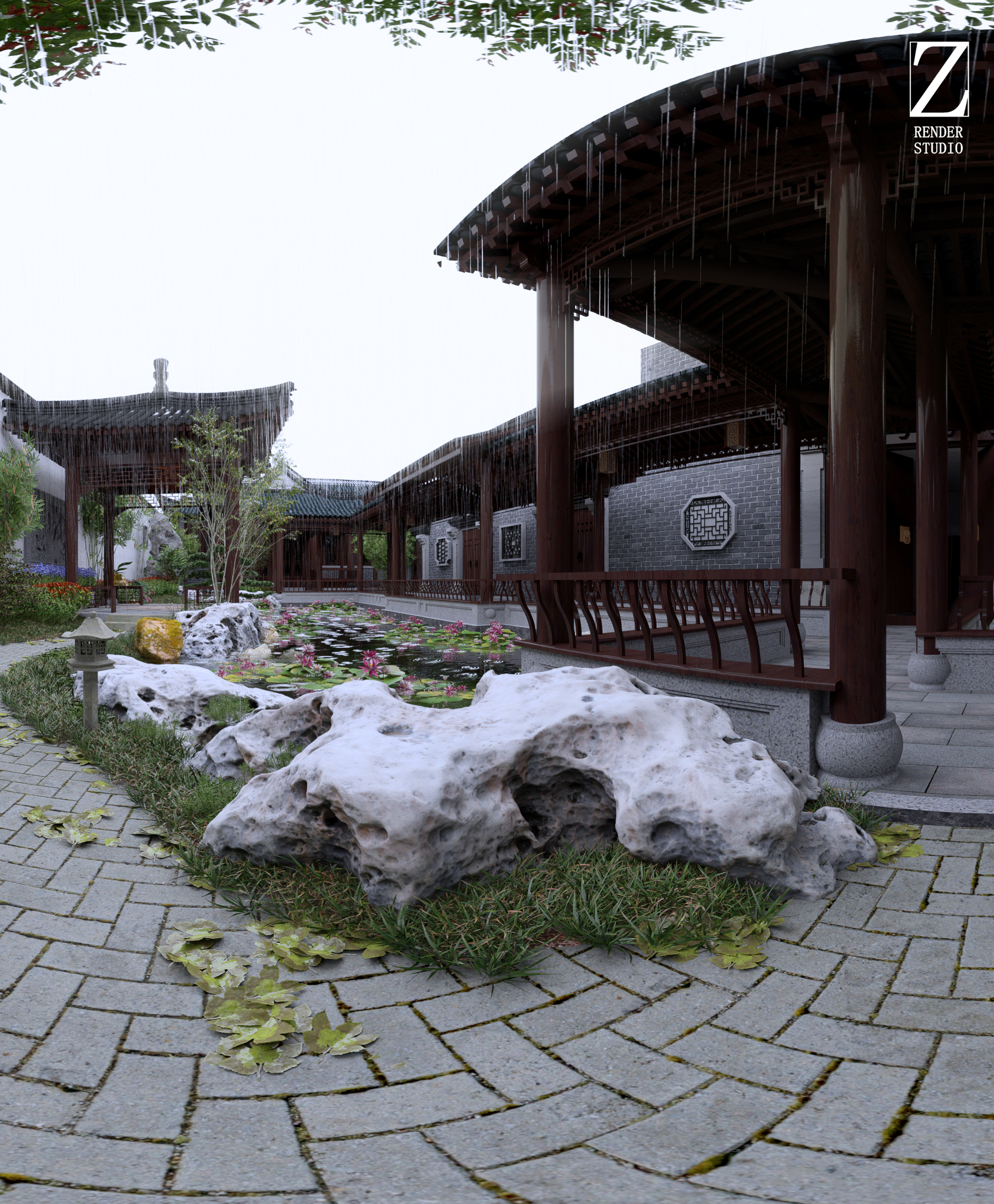 d5渲染园林动画练习-9