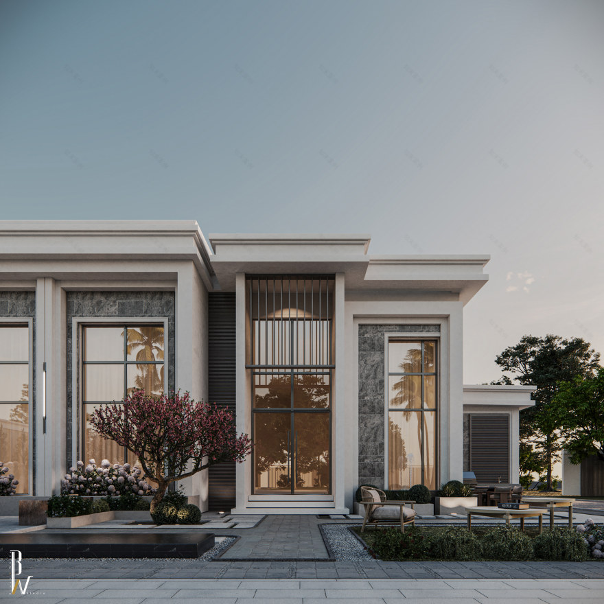 别墅正面丨阿联酋丨Black N White-11