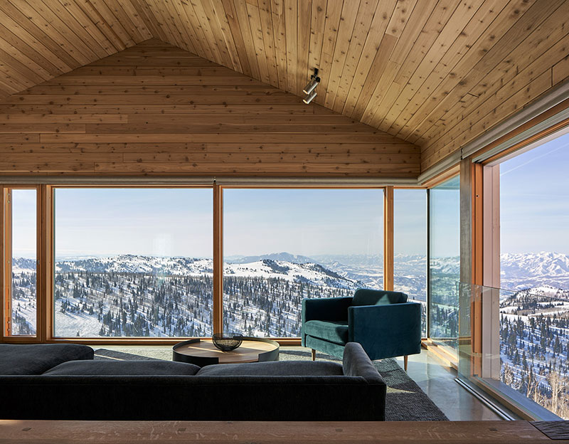 美国犹他州雪山全景山间小屋-7