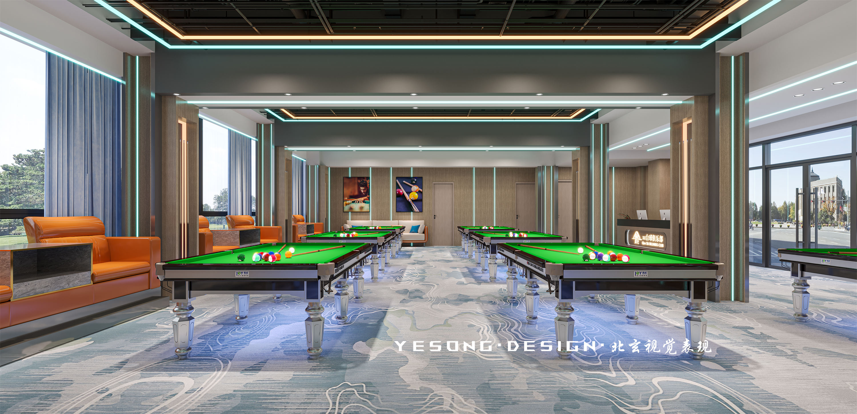 台球俱乐部，时尚空间的艺术氛围-17