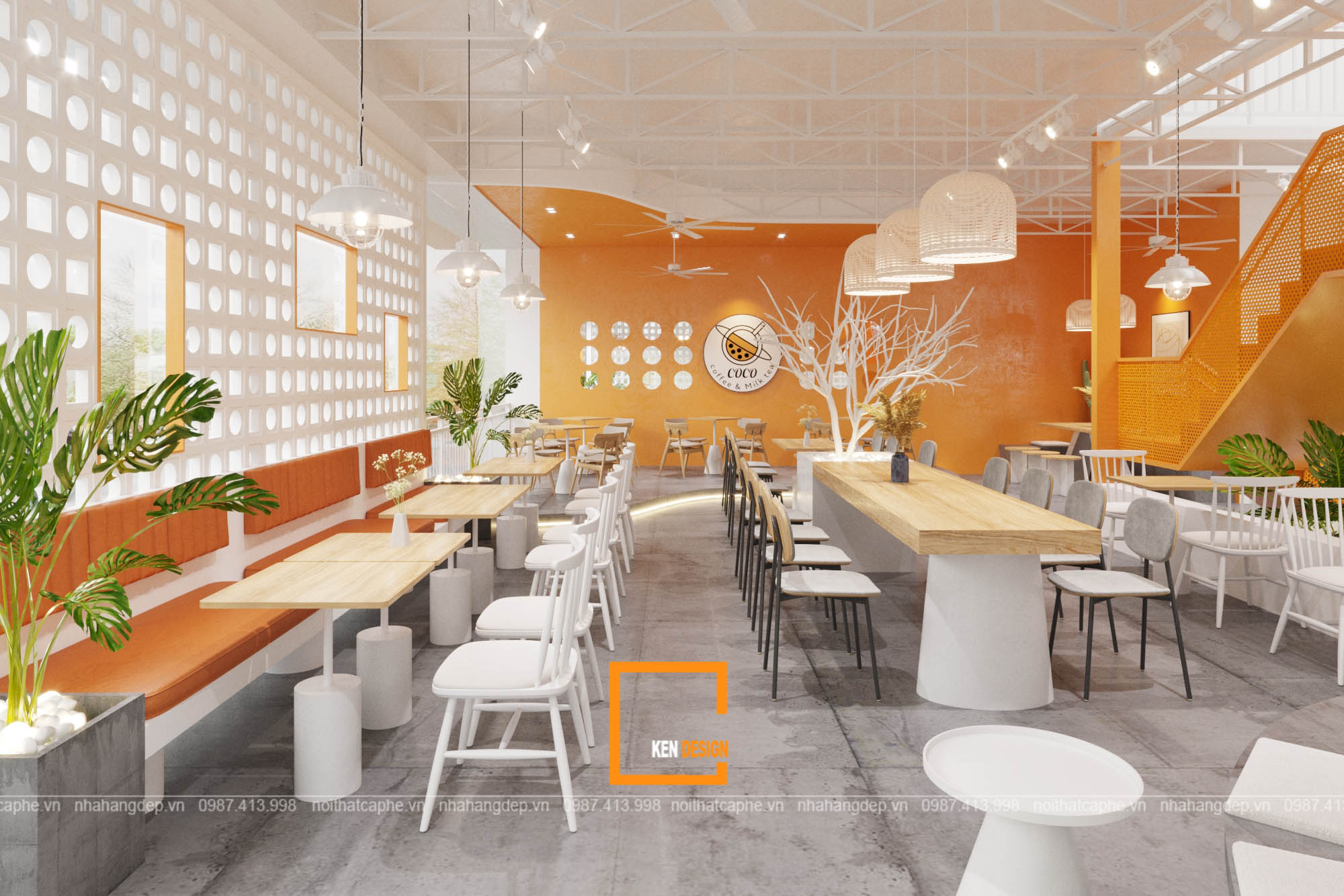 CoCo Coffee & Milktea咖啡馆及奶茶店设计丨越南丨KenDesign-11