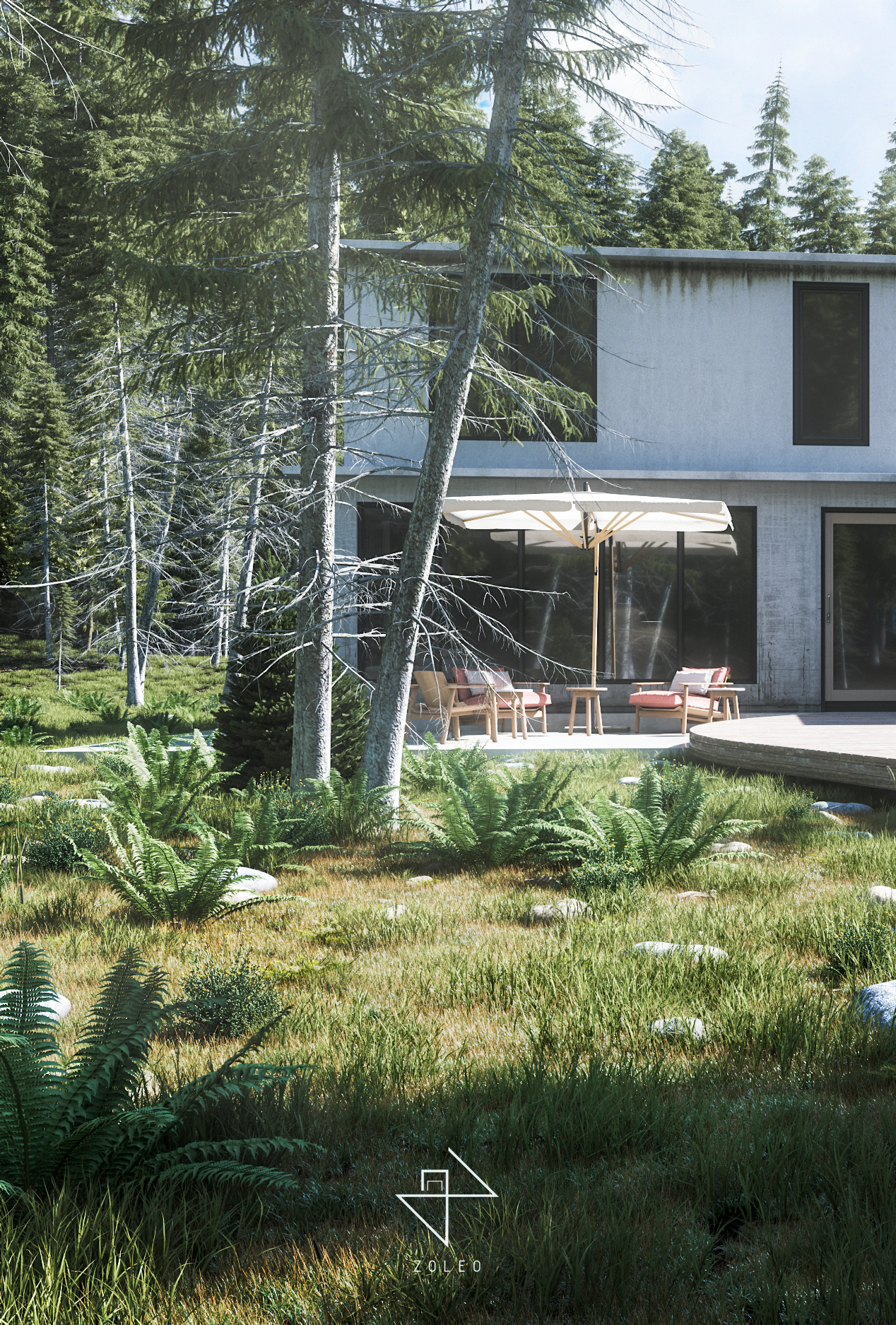 森林秘境 | VR 与 PS 打造室内外一体化的绿色空间-7