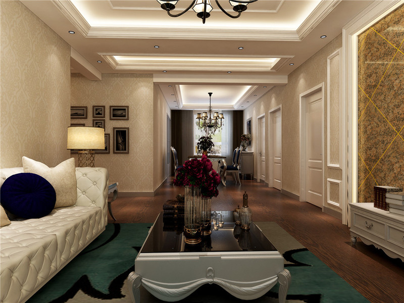 盘锦楚航装饰《霞光府五期·学府苑》140平简欧风格装修设计-3