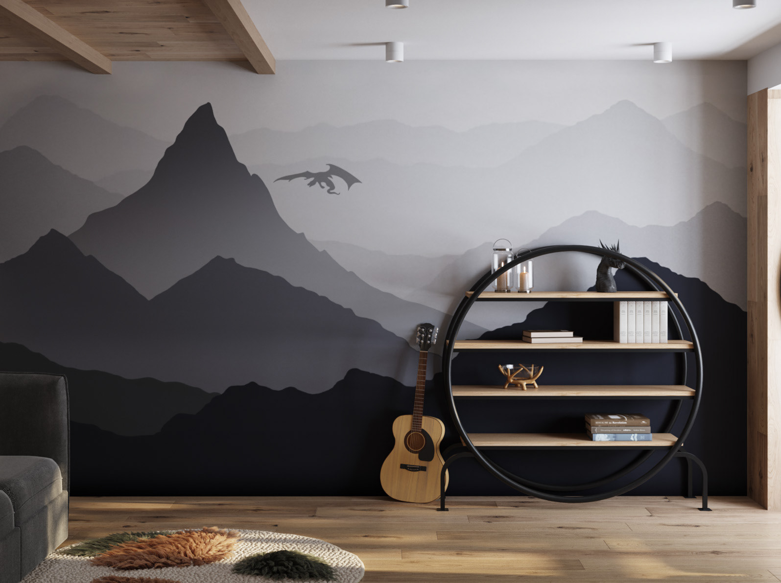 现代原木风公寓设计-8