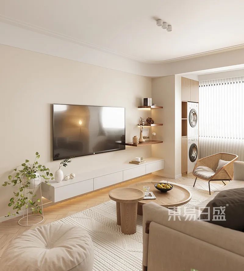 90后独居女性100㎡的高颜值奶油风，每一平米都治愈人心-17