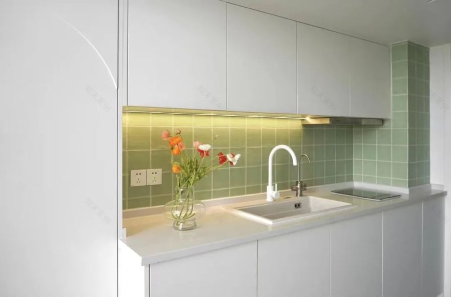 复古绿单身公寓-12