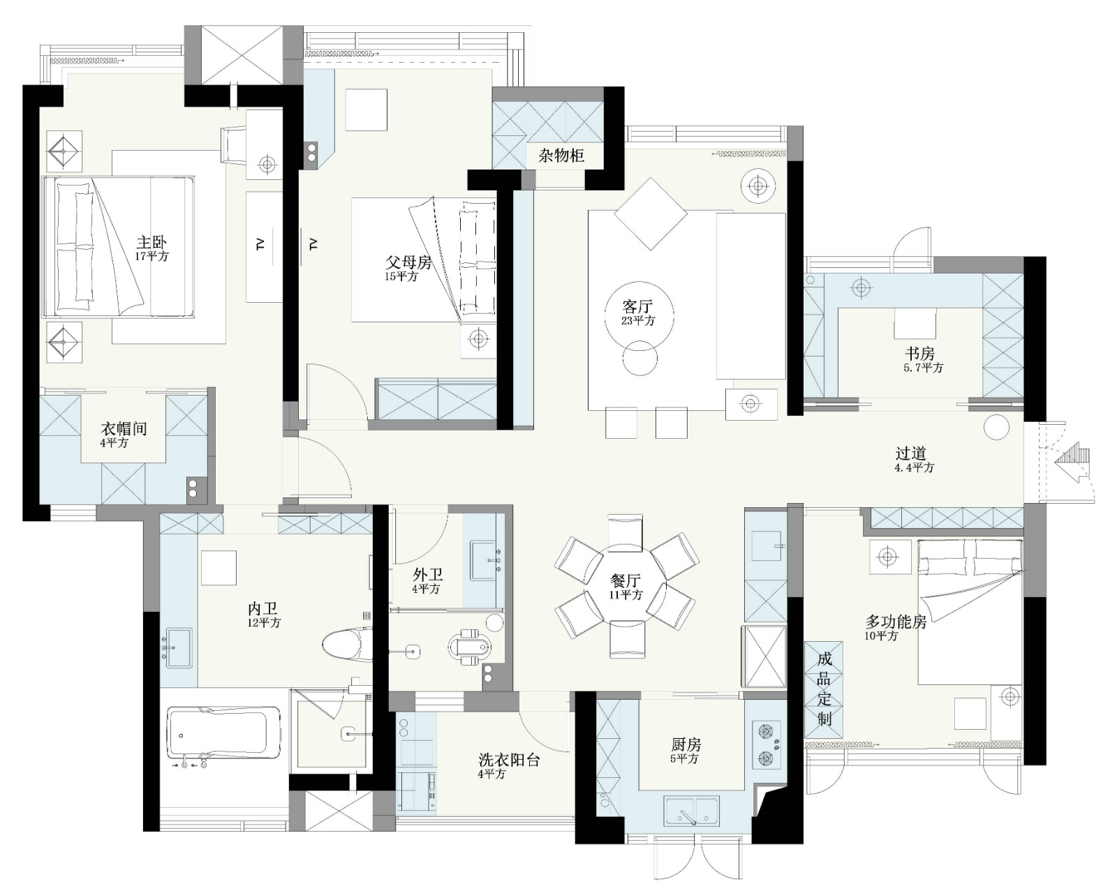 140㎡沉稳灰色系家居  阿鹤设计-3