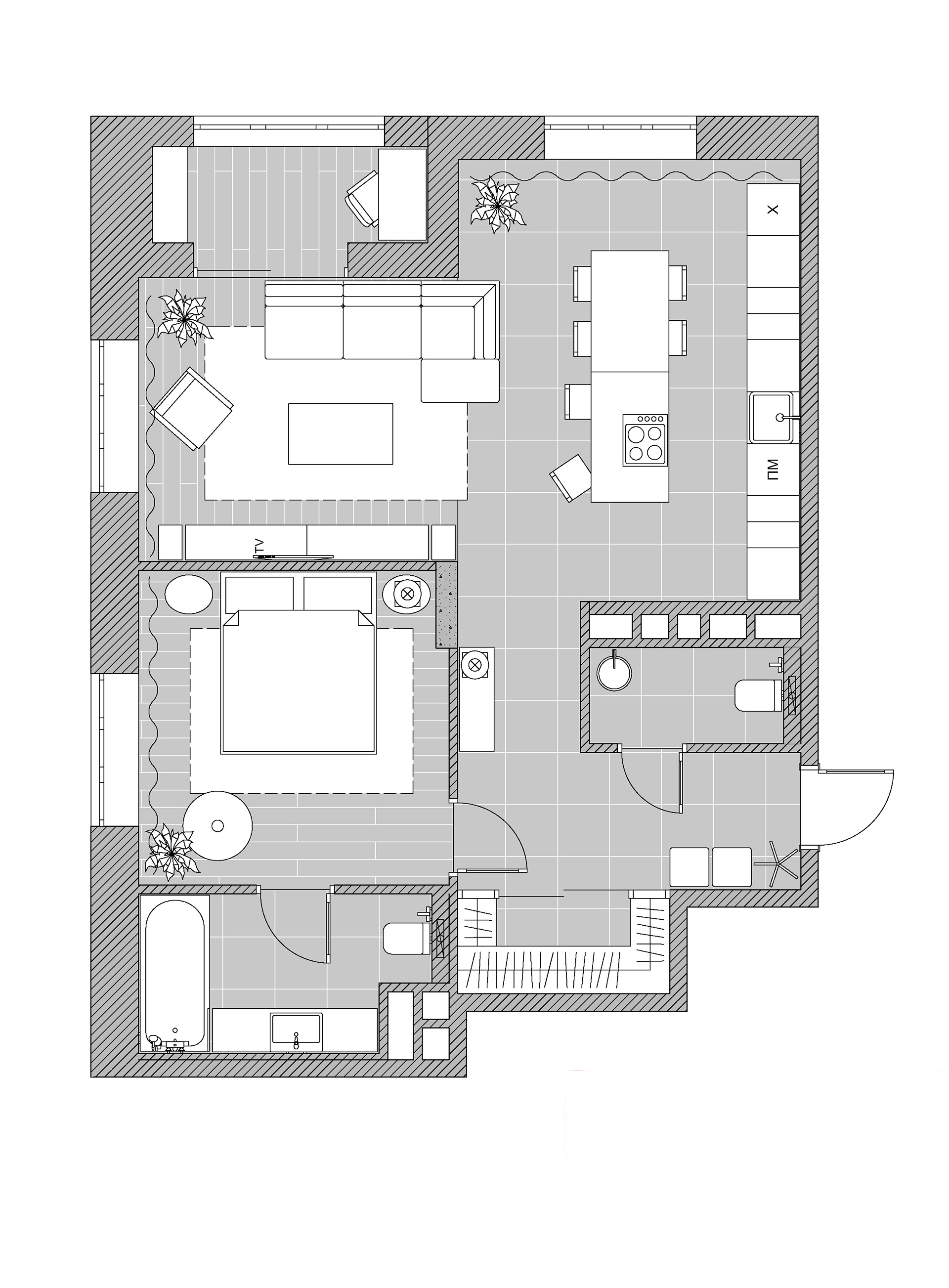 67平米--极简黑白空间-17