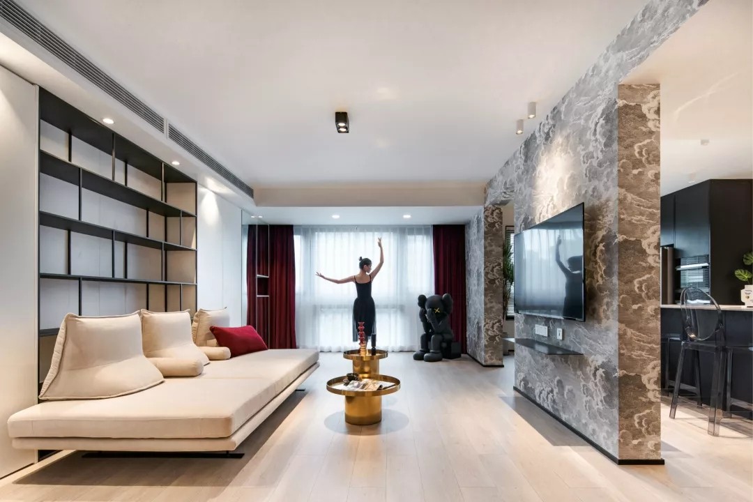 上海夫妇把110㎡三室改一室，打造简约又具古典韵味的家-25