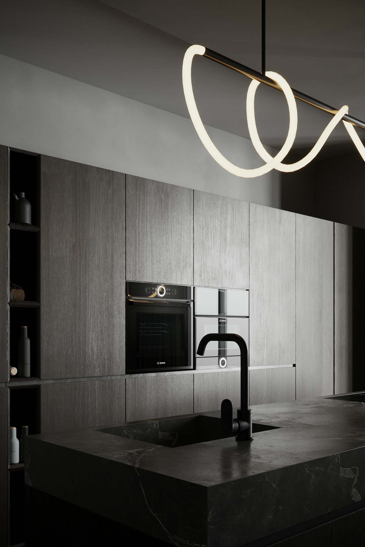 黑色系小空间公寓设计 超有设计感！-8