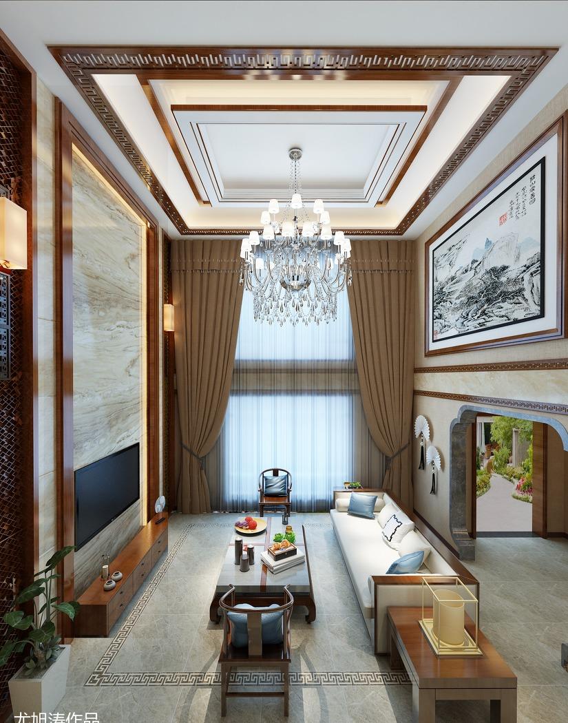 中式别墅二层复式设计 | 餐厅与客厅的雅致空间-10