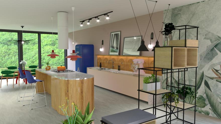 带小厨房的客厅室内设计丨波兰华沙-5