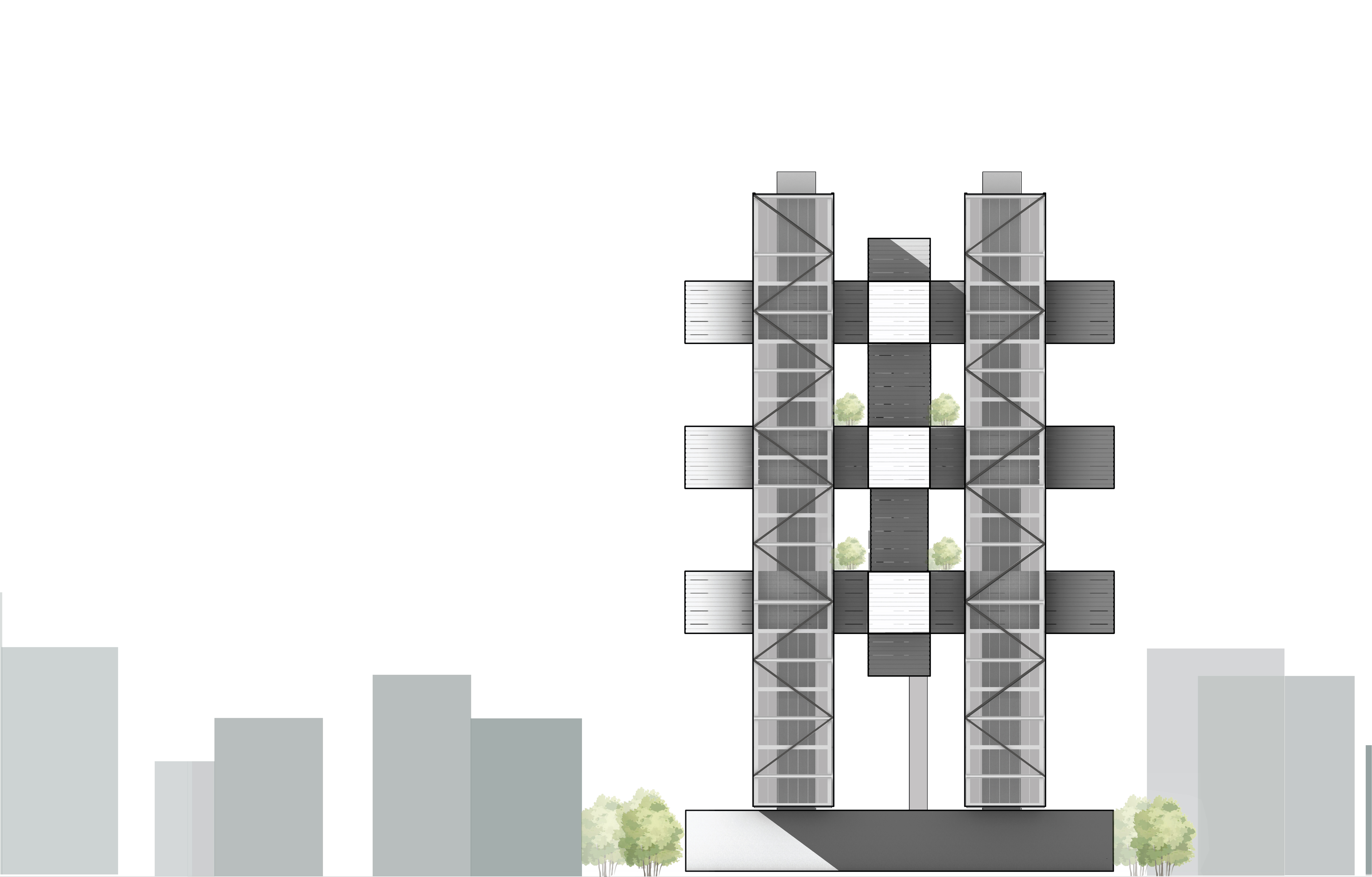 寄生之塔——融合商业、住宅与酒店的网格设计-18
