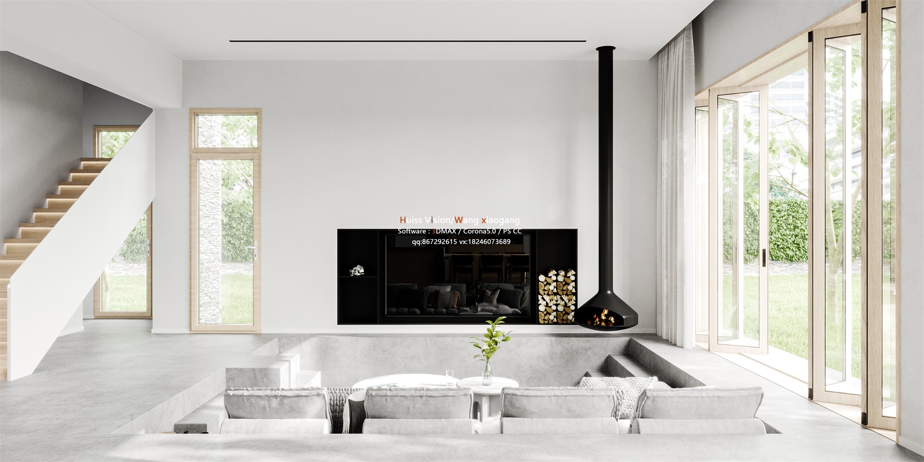 下沉客厅设计展现现代客餐厅魅力-5