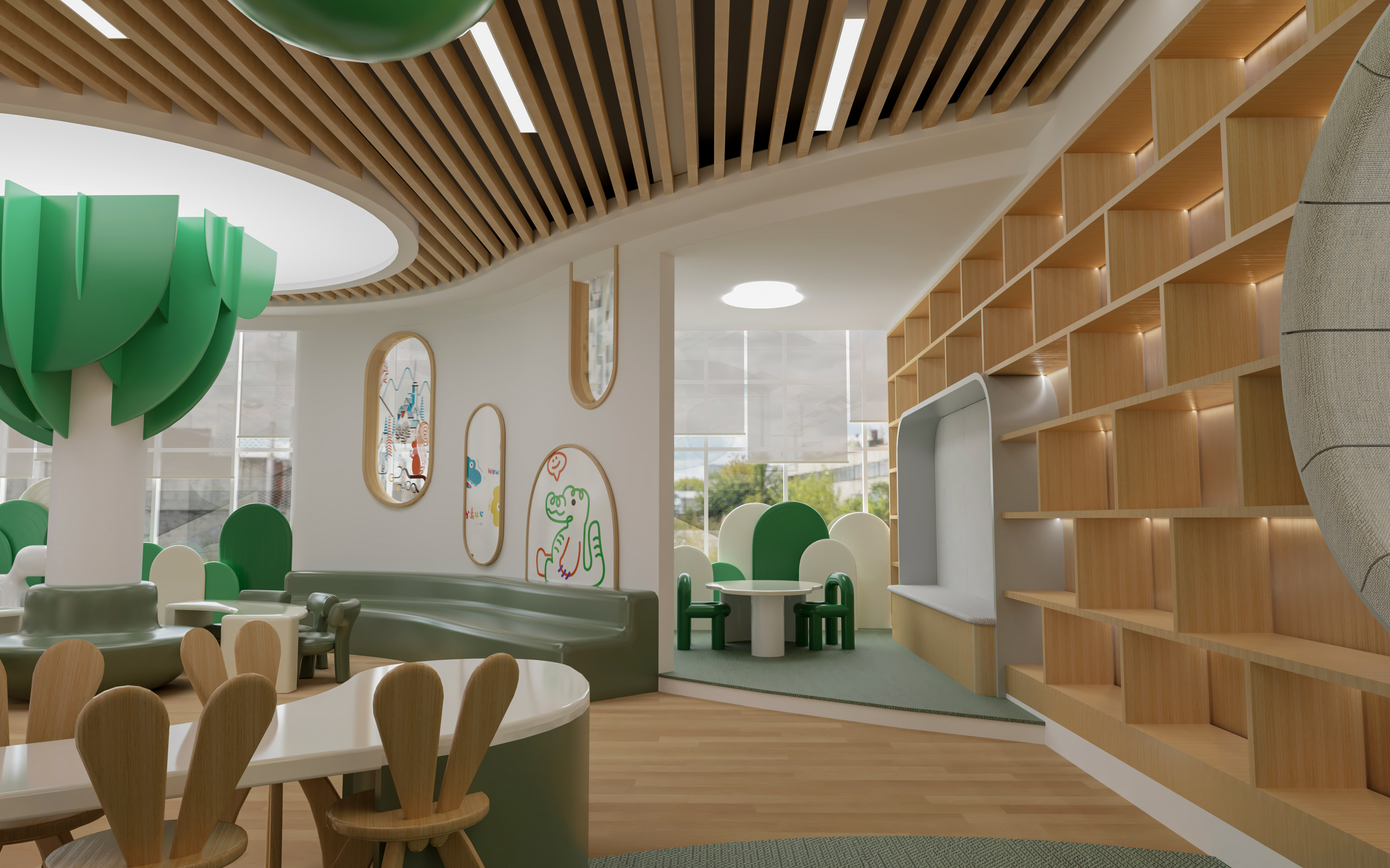 社区儿童活动室设计：流动的童趣容器-7