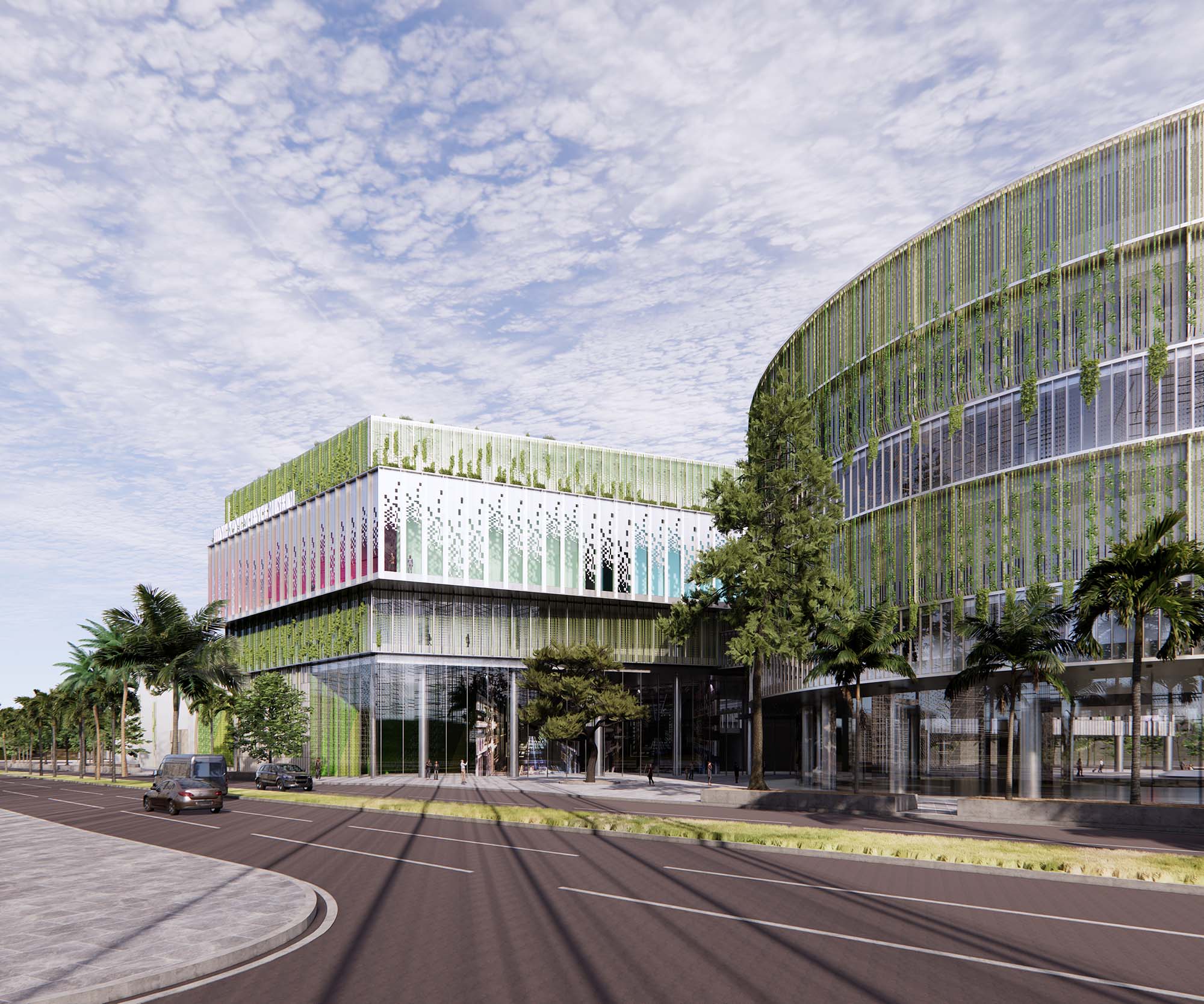 香港科学博物馆垂直花园立面设计-1