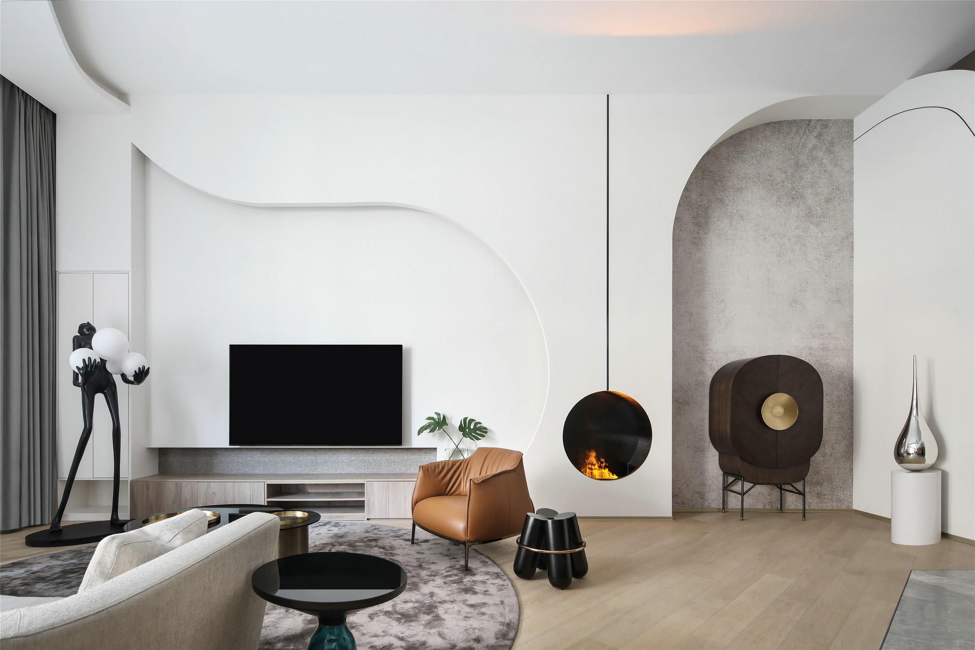 贵阳这波大平层设计，把“曲线高级感”玩成了家居顶流-14