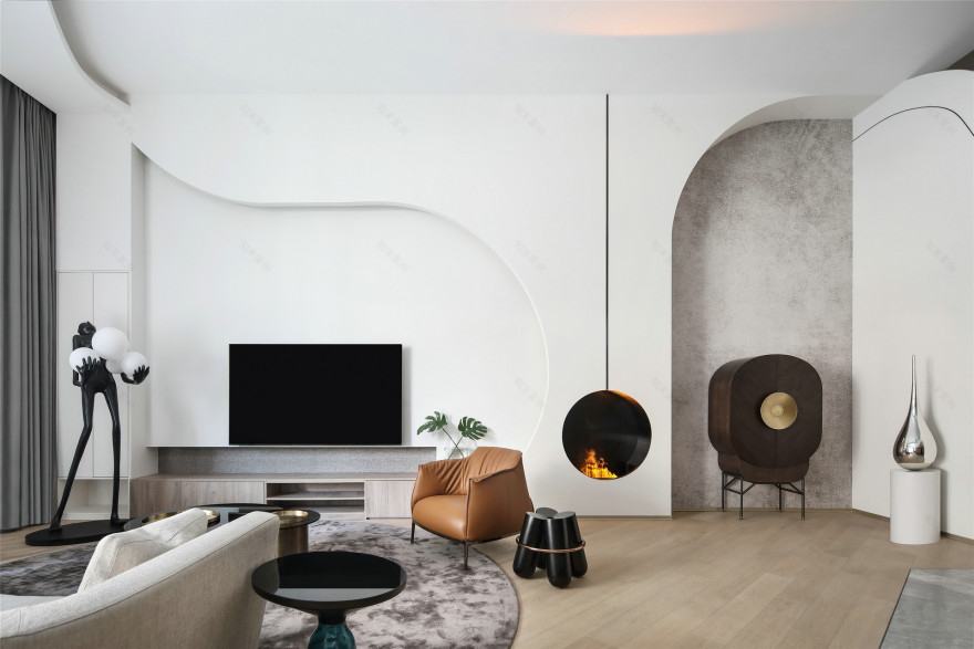 贵阳这波大平层设计,把“曲线高级感”玩成了家居顶流-14