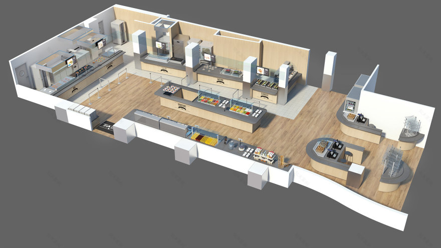 Restaurant Axonometric Studies - 3D Plans (Archive)-22