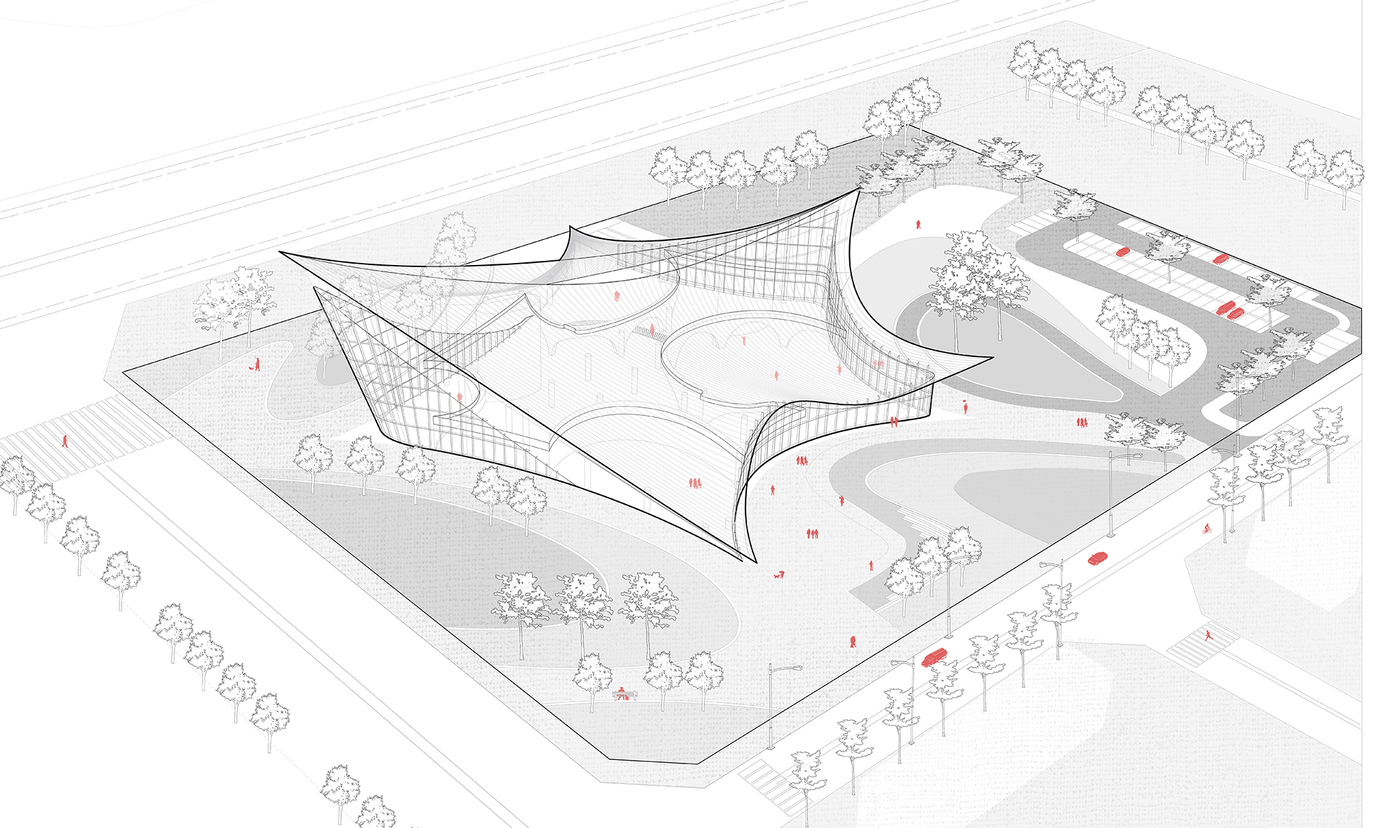成都红旗汽车城展览中心——BEHIVE Architects 打造的地标性建筑-28