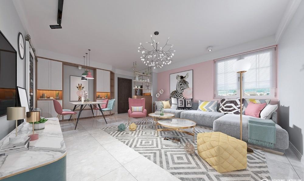 北欧轻奢打造童话梦境,生活阳台与洗烘一体机巧妙结合-6