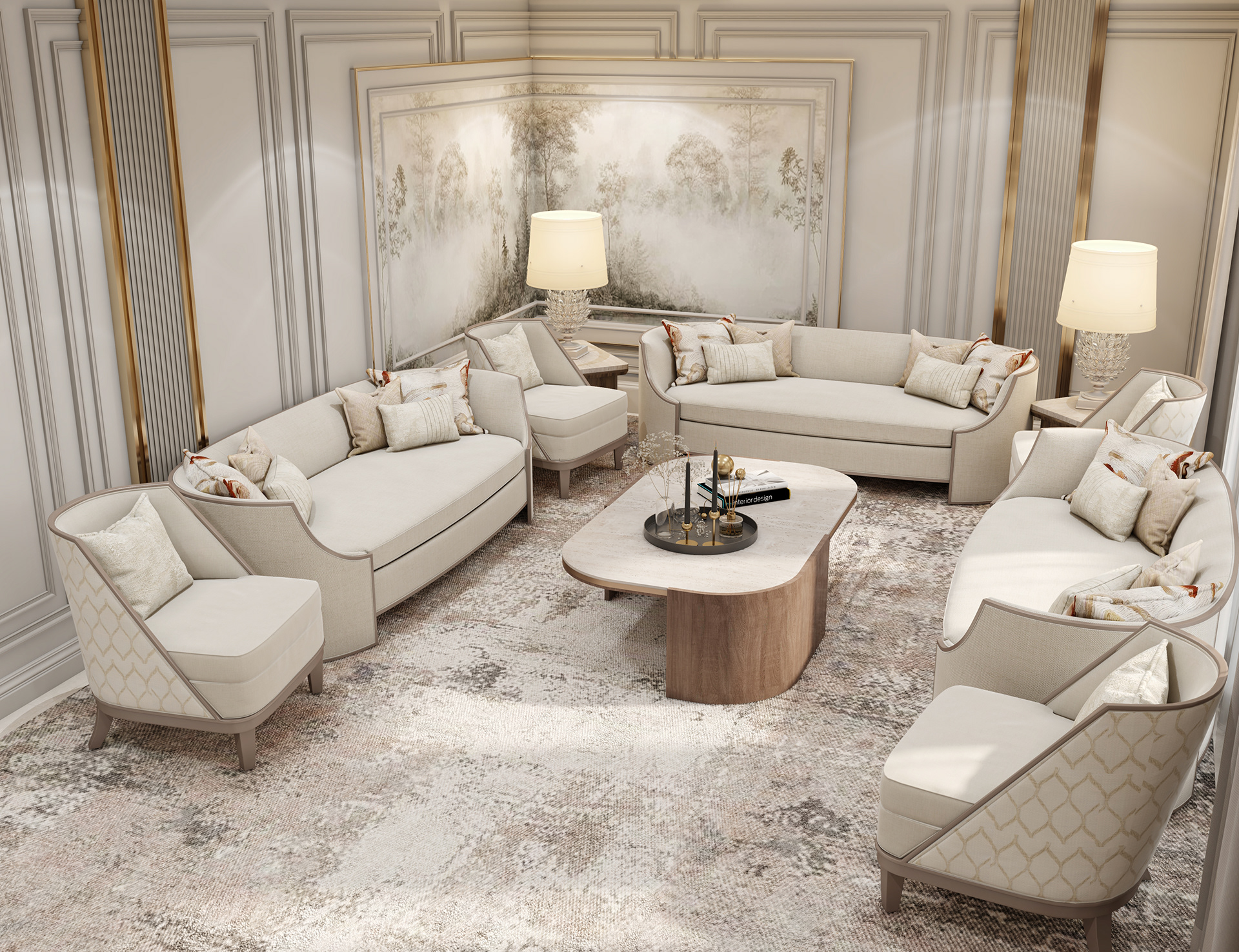 Luxury Simi Classic Men Majlis Design In KSA-9