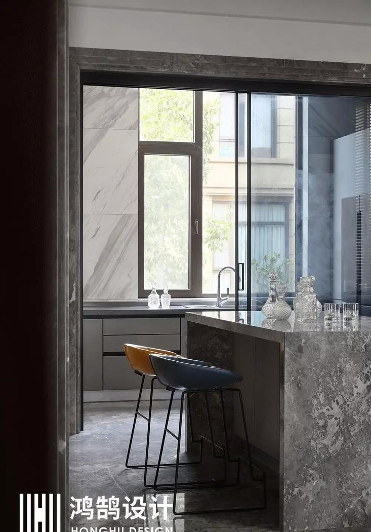 绍兴鸿鹄设计丨别墅空间,现代简约风的低奢艺术-28