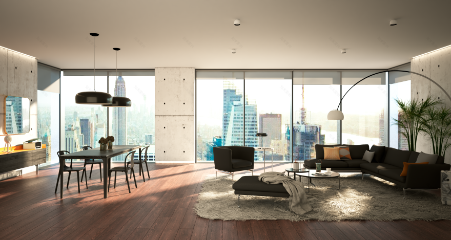 3D建筑信息图室内空间建模与渲染项目-6